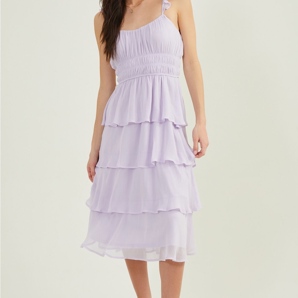 Lavender Tiered Ruffle Dress